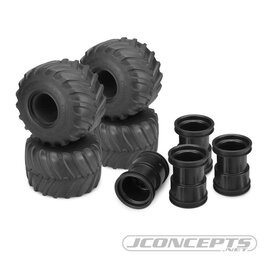 J Concepts JCO316901-3377B  Blue Firestorm Tire Combo Black Tribute Wheels