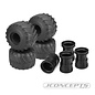 J Concepts JCO316901-3377B  Blue Firestorm MT Truck Tires On Black Tribute