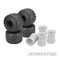 J Concepts JCO316905-3377W  Gold Firestorm Monster Truck Tires Combo - Includes White Tribute Wheels (1 set of 4) 3169053377W