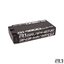 R1wurks R1-030036  R1 2S 7.6v 4800mAh 150C LCG Shorty LiPo Graphene w/ 5mm Bullets
