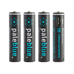 PaleBlue PBLPBAAAC  Pale Blue Lithium Ion Rechargeable AAA Batteries 4pk