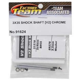 Team Associated ASC91624  T6.1 & SC6.1 FT 3x35mm Chrome Shock Shafts V2 (2)