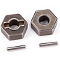 Traxxas TRA1654R Wheel hubs, hex (steel) (2)/ axle pins (2)