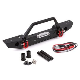 Yeah Racing YEA-TRX4-092  Yeah Racing Traxxas TRX-4/Axial SCX10 II Aluminum Front Bumper w/LEDs (Black)