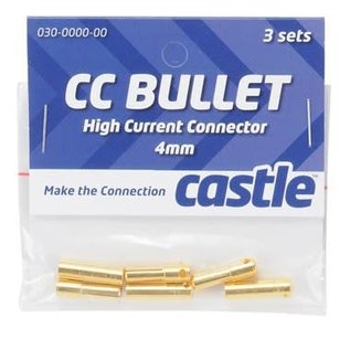 Castle Creations CSE095-0007-00 4mm High Current Bullet Connector Set 16G/13G 75A (3)