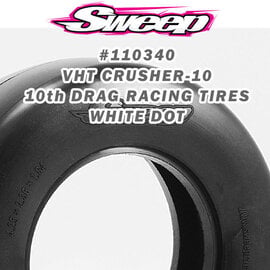 SWEEP SWP110340  Sweep 10th Drag VHT Crusher-10 Belted tire White dot Med Com 2pc set