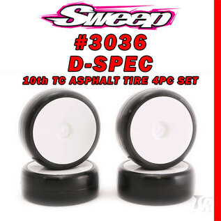 SWEEP SWP3036217P 10th TC D36 D-SPEC TC Tire 4pcs set  On White Nylon Dish Wheels (4)