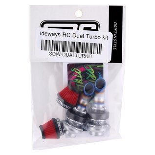 SRC Sideways RC SDW-DUALTURKIT  Sideways RC Scale Drift Dual Half Turbo Kit w/Cone Filter (2) (Red)
