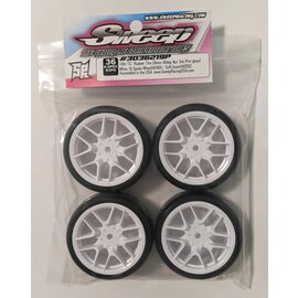 SWEEP SWP3036219P D36 D-SPEC TC Tire  (4) set On White 16 Spoke Wheels