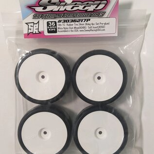 SWEEP SWP3036217P 10th TC D36 D-SPEC TC Tire 4pcs set  On White Nylon Dish Wheels (4)
