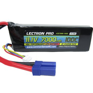 Lectron Pro 3S7000-1005  Lectron Pro 3S 11.1v 7000mAh 100C LiPo w/ EC5 plug