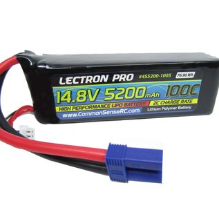 Lectron Pro 4S5200-1005  Lectron Pro Hard Case 4S 14.8v 5200mAh 100C LiPo Battery w/ EC5 Plug