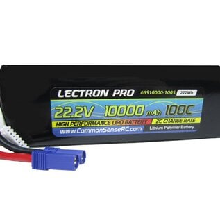 Lectron Pro 6S10000-1005  Lectron Pro 22.2V 10000mAh 100C Lipo Battery with EC5 Connector for 1/5 to 1/8 Trucks, Large Planes, Helis & Drones