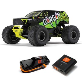 Arrma ARA3230ST1  Arrma GORGON 4X2 MEGA 550 Brushed Monster Truck RTR w/ Battery & Charger, Yellow