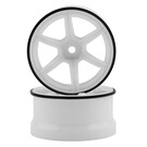 Yokomo YOKRP-6313W6A  Yokomo 12mm Hex Racing Performer High Traction RWD Drift Wheels (White) (2) (6mm Offset)