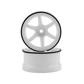 Yokomo YOKRP-6313W6A  Yokomo 12mm Hex Racing Performer High Traction RWD Drift Wheels (White) (2) (6mm Offset)