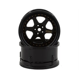 DS Racing DSC-DE-207  Drift Element 6 Spoke Drift Wheels Triple Black w/12mm Hex