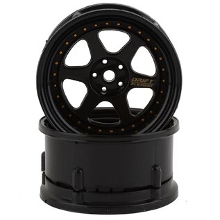 DS Racing DSC-DE-207  Drift Element 6 Spoke Drift Wheels Triple Black w/12mm Hex