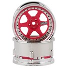 DS Racing DSC-DE-224  Drift Element 6 Spoke Drift Wheels (Pink Face/Chrome Lip