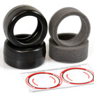 Exotek Racing EXO2194  Exotek F1 1/10 Rubber Tires V2- Front 38X (Double Red-Medium), 1 Pair w/Foam