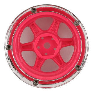DS Racing DSC-DE-224  Drift Element 6 Spoke Drift Wheels (Pink Face/Chrome Lip