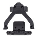 Team Associated ASC71183  RC10B6.4 FT Front Top Plate and Ballstud Mount, angled, carbon
