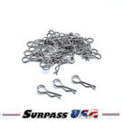 Surpass Hobby USA DTEL01004A Hobby Details 1/10 Bent Body Pins Silver (50pcs)