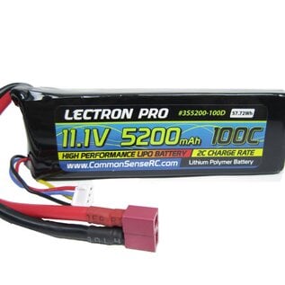 Lectron Pro 3S5200-100D  Lectron Pro 3S 11.1v 5200mAh 100C LiPo w/ Deans Plug