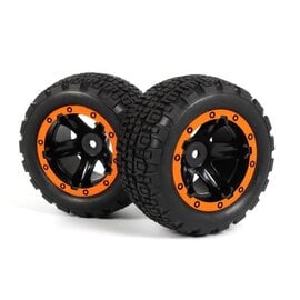 Blackzon BZN540197  Slyder ST Black/Orange Wheels/Tires Assembled (2)