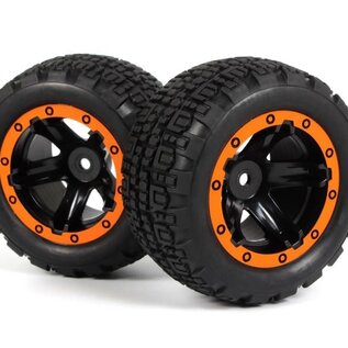 Blackzon BZN540197  Slyder ST Black/Orange Wheels/Tires Assembled (2)