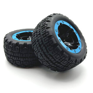Blackzon BZN540109  Slyder ST Black/Blue Wheels/Tires Assembled (2)