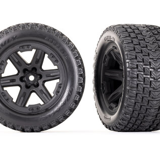 Traxxas TRA6764  2.8 Gravix Tire Assembled on RXT Black Wheels (2)
