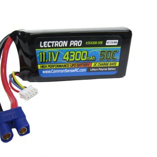 Lectron Pro 3S4300-50E  Lectron Pro 11.1V 4300mAh 50C Lipo Battery with EC3 Connector