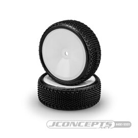 J Concepts JCO4061-101011  Pink Fuzz Bite Wide 2wd Front on White Wheels (2)