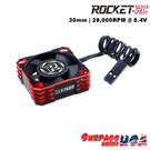 Surpass Hobby USA SP-360003-11 Rocket V2 Aluminum 30mm Cooling Fan Red/Blk