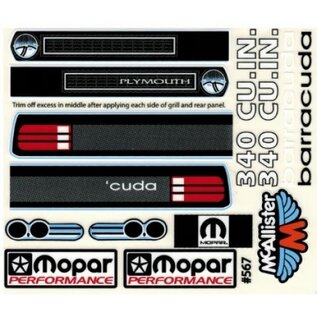 Mcallister Racing MCA315-25 AAR 1970 Cuda VTA Body (200mm)  .025 Lighter  Mcallister Racing