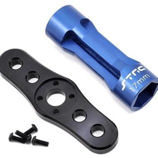 STRC SPTSTRA17BKB Black & Blue CNC Machined Aluminum Long Shank 17mm Hex Nut Wrench