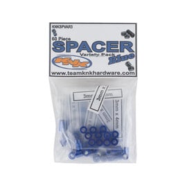 Team Knk KNKSPVAR3 Team KNK Aluminum Spacer Variety Pack (Blue) (60)