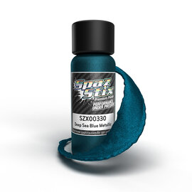 Spaz Stix SZX00330 Deep Sea Blue Metallic Airbrush Ready Paint, 2oz Bottle