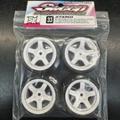 SWEEP SWP733511P  Sweep Minis 33deg M-SPEC Rubber Tires (4) set on White pre-glued Wheels