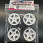 SWEEP SWP733511  Sweep Minis 33deg M-SPEC Rubber Tires (4) set on White pre-glued Wheels