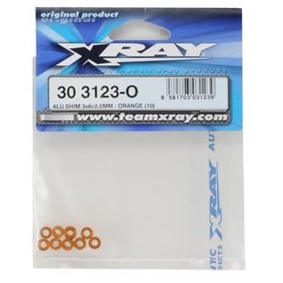 Xray XRA303123-O Aluminum Shim 3x6x2.0mm Orange (10)