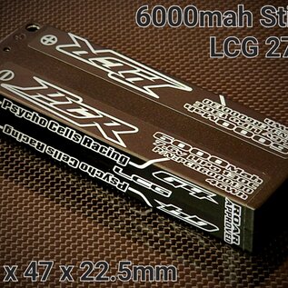 Psycho Cells Racing PCR6000130  2S 7.6v 6000mAh 130C LCG LiPo w/ 5mm Bullets