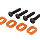 Traxxas TRA7759-ORNG Washers, motor mount, aluminum (orange-anodized) (4)/ 4x18mm BCS (4)