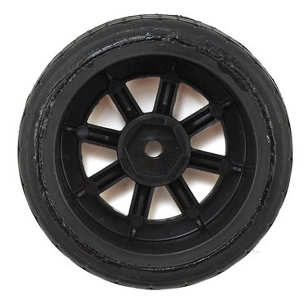 PRM10140-18 VTA Front Tires (26mm) Mounted on Black Wheels (2) - Michael's RC Hobbies