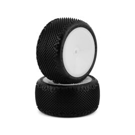 J Concepts JCO3180-101021  Pink Pin Swag 2.2" Mounted Rear Buggy Carpet Tires White (2) w/12mm Hex