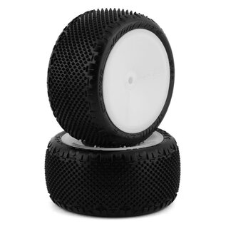 J Concepts JCO3180-101021  Pink Pin Swag 2.2" Mounted Rear Buggy Carpet Tires White (2) w/12mm Hex