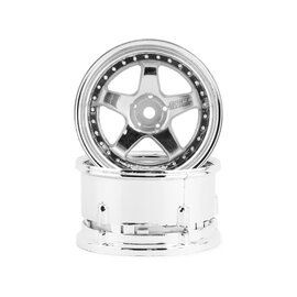 DS Racing DSC-DE-008 DS Racing Drift Element 5 Spoke Drift Wheels (Triple Chrome) (2) (Adjustable Offset) w/12mm Hex