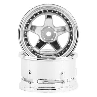 DS Racing DSC-DE-008 Drift Element 5 Spoke Drift Wheels Triple Chrome w/12mm Hex