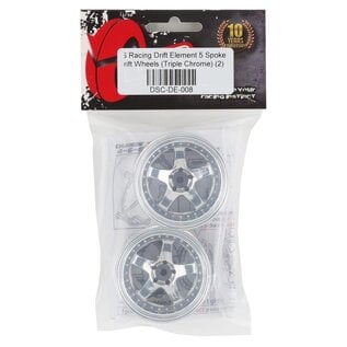 DS Racing DSC-DE-008 Drift Element 5 Spoke Drift Wheels Triple Chrome w/12mm Hex